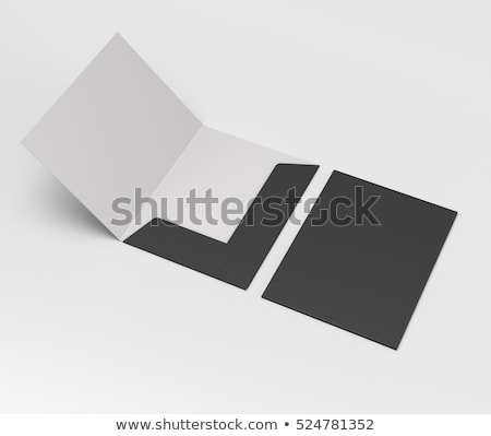 Stock fotó: Two Black Blank Paper Sheets 3d Rendering