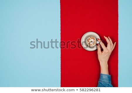 Stockfoto: Women Drinking Coffee And Photographing At Cafe