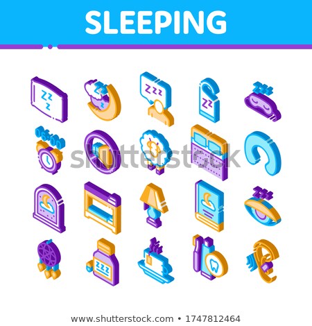 Sleeping Time Devices Isometric Icons Set Vector Foto stock © pikepicture