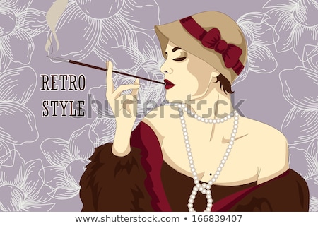 Stock photo: Woman With Cigarette Holder
