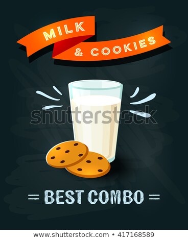 Сток-фото: Fresh Cookie Served With A Glass Of Milk