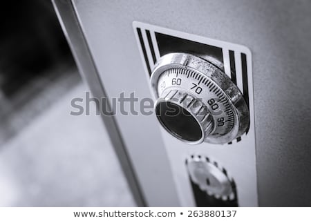 Foto stock: Old Bank Vault Black And White Closeup