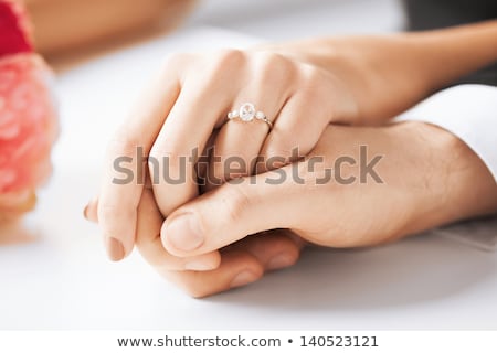 Stockfoto: Beautiful Wedding Ring On Bride Hand