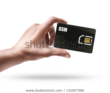 Stock fotó: Sim Cards On Humans Finger