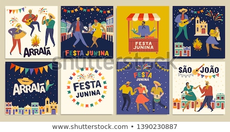 Zdjęcia stock: Festa Junina Celebration Card Design