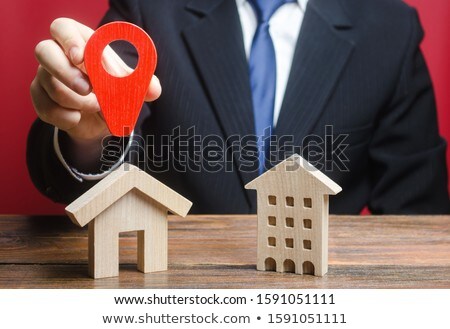 Foto stock: A Man Prefers To Choose A Private House Rather Than An Apartment Residential Building Definition Fo