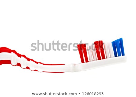 Close Up Toothbrushes Over White Background ストックフォト © chrisdorney