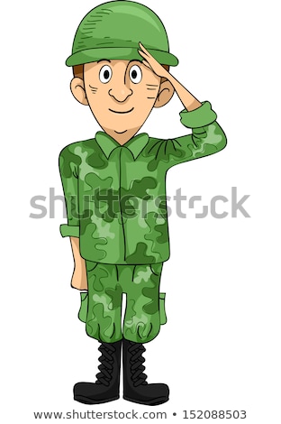 Zdjęcia stock: A Brave Soldier Doing A Hand Salute