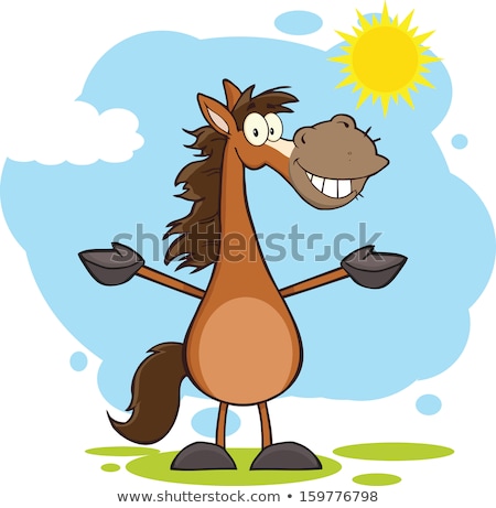 Stock fotó: Smiling Sun Mascot Cartoon Character Illustration With Farm