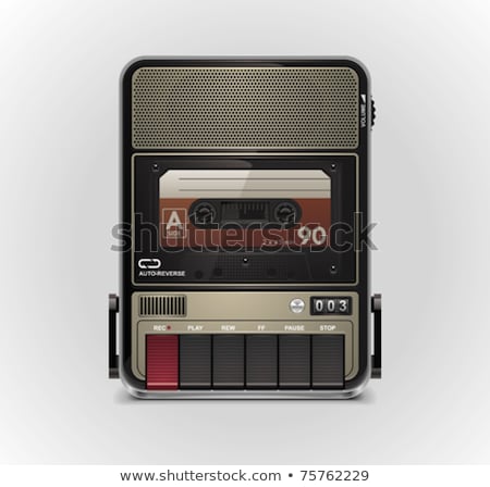Boombox Retro Isolated Tape Recorder Vector Illustration Сток-фото © tele52
