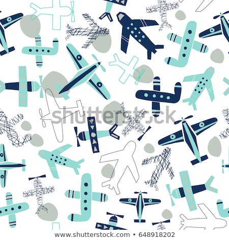 Stok fotoğraf: Paper Planes Seamless Pattern