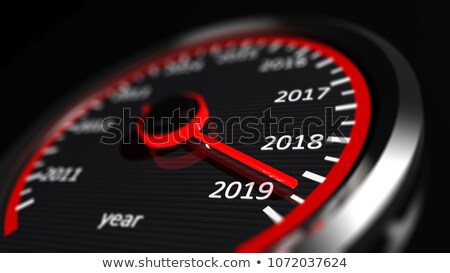 Foto stock: Calendar From Speedometer On Black Background 3d Illustration
