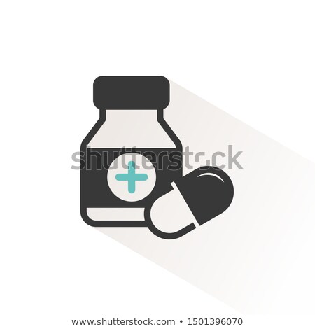 Zdjęcia stock: Capsules Bottle Medicines Color Icon With Beige Shade Pharmacy And Medicine Vector Illustration
