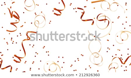 Stock photo: Golden Streamer And Confetti Frame