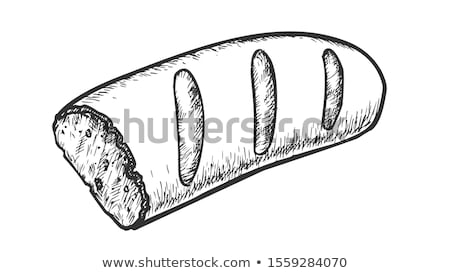 Imagine de stoc: French Bread Half Of Baked Food Monochrome Vector