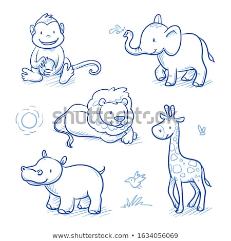 Imagine de stoc: Cartoon Cute Sketchy Vector Doodles Africa Illustration