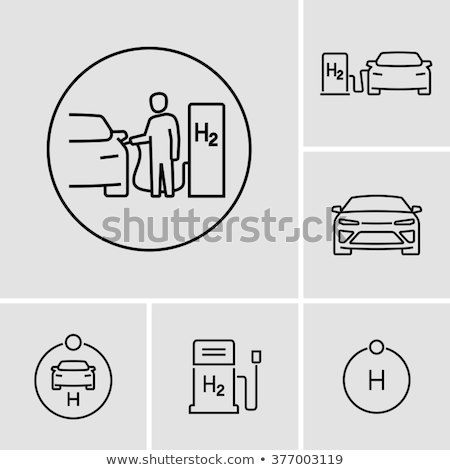 Stok fotoğraf: Hybrid Car Linear Icon