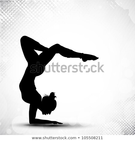Stockfoto: Colorful Ribbon Shapes A Gymnastic Pose Vector