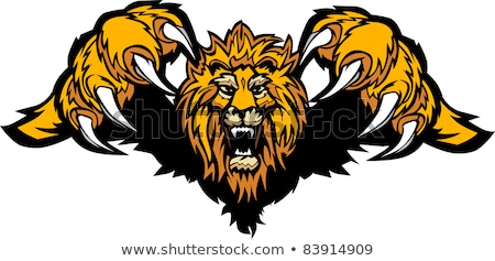 Lion Mascot Pouncing Graphic Vector Image Imagine de stoc © ChromaCo