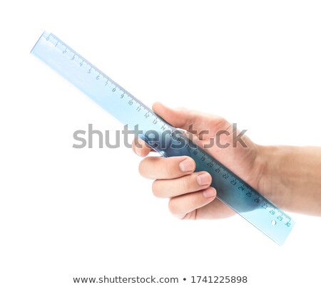 Foto d'archivio: Workers Hand Holding A Ruler