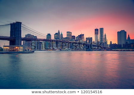 Foto d'archivio: Manhattan Sunset Skyline New York Nyc Us