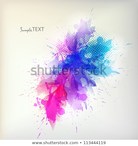 Stockfoto: Abstract Colorful Background With Wave And Watercolor Flowers