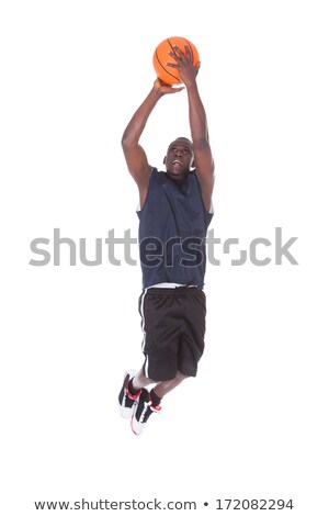Stock foto: ännlicher · Basketballspieler · Studio-Schuss · über · Weiß