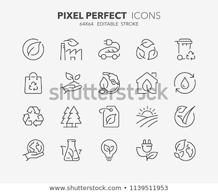 Stock photo: Eco Friendly House Line Icon