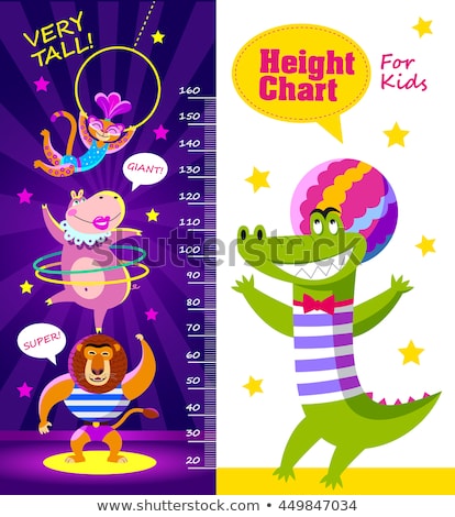 Foto stock: Kids Height Chart With Cartoon Circus Artists