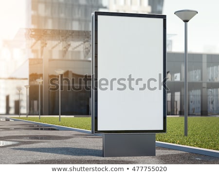 Сток-фото: Black Advertising Stand On A Street 3d Rendering