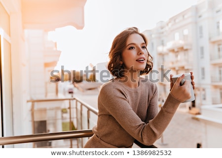 Foto stock: Outdoor Atmospheric Lifestyle Photo Of Young Beautiful Lady