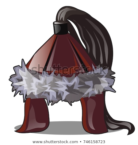 Stock photo: The Mongol Warrior Hat Isolated On White Background Vector Cartoon Close Up Illustration