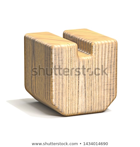 Stockfoto: Solid Wooden Cube Font Letter V 3d