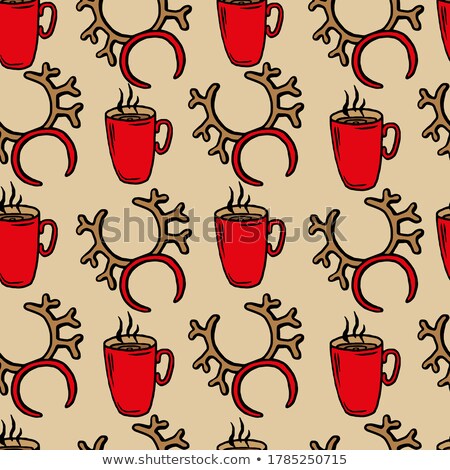 Stock foto: Cartoon Doodles Winter Season Seamless Pattern Endless Illustration