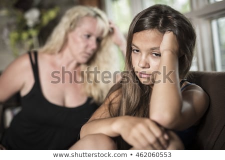 Stockfoto: Sad Teen On Sofa Have Some Bad Moment At Home
