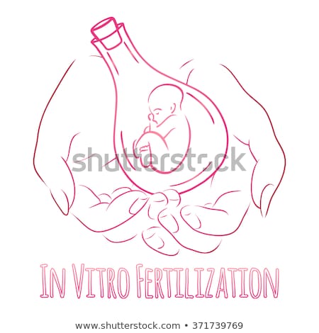 Foto stock: Test Tube And Baby Icon Vector Outline Illustration