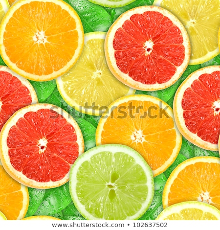 Stock foto: Seamless Pattern With Motley Citrus Fruit Slices