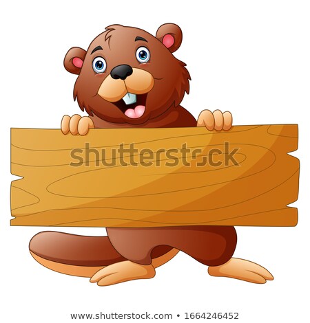 Foto stock: Tooth Cartoon Character With Blank Sign