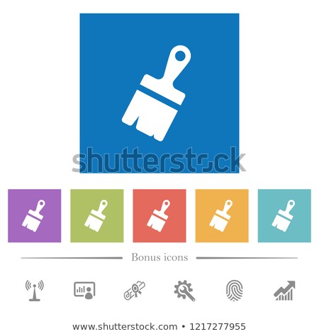 Foto stock: Painter With Clipboard And Roll Brush