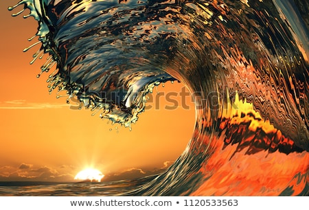 Stock photo: Blue Curl Waves