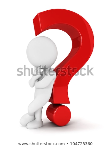 3d White Man With Question Mark Imagine de stoc © 3dmask