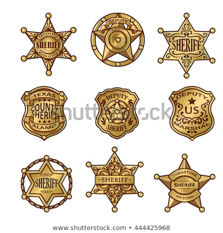 Foto d'archivio: Sheriffs Badge On A White Background Vector Illustration