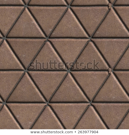 Stock photo: Paving Slabs Brown Pattern Of Small Triangles