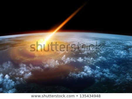 ストックフォト: Meteorite Impact On A Planet In Space