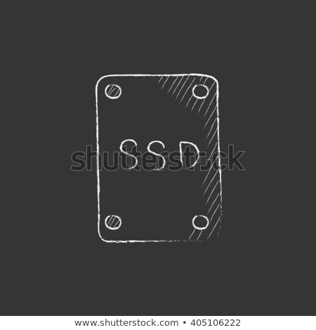 [[stock_photo]]: Hard Disk Icon Drawn In Chalk