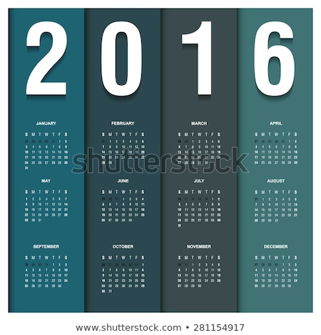Stok fotoğraf: 2016 Calendar In The Style Of Colorful Card Pattern - Vector Illustration