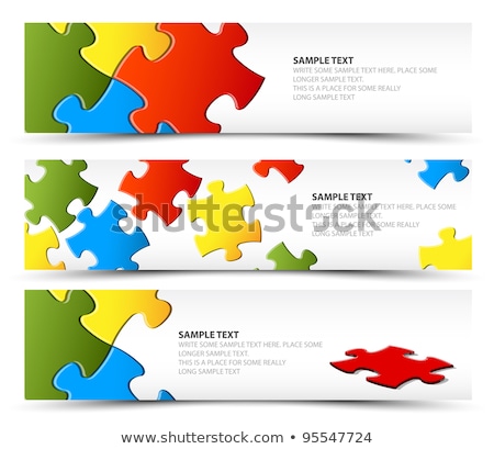 Zdjęcia stock: Set Of Puzzle Horizontal Banners