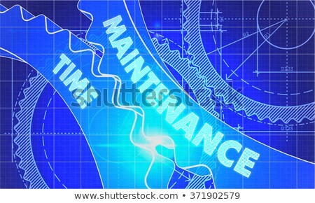 Stock foto: Maintenance Time On The Gears Blueprint Style