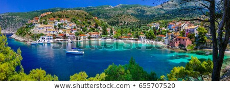 Foto stock: Colorful Greece Series - Colorful Assos With Beautiful Bay Kefalonia