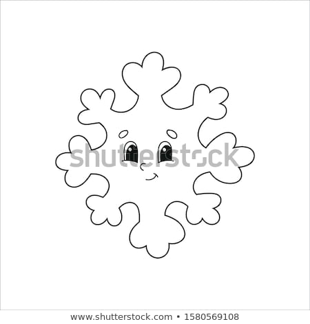 Stock photo: Snowflake Silhouette Colorless Vector Illustration